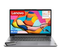 Lenovo IdeaPad Ordinateur portable pour étudiants, 1 an Office 365, processeur Intel haute performance, 8 Go de RAM, 384 Go de stockage (128 Go eMMC + 256 Go MSD), lecteur de carte SD, WiFi 6, Windows