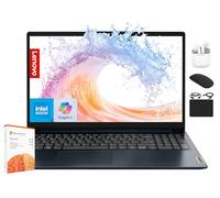 Lenovo IdeaPad Ordinateur portable pour étudiants professionnels 2025, écran 15,6", 12 Go de RAM + 1,1 Go de stockage (500 Go SSD + 128 Go eMMC + 500 Go d'ext), processeur double Intel Core, WiFi 6