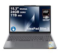 Lenovo IdeaPad Slim 3 Business Ordinateur portable | Écran tactile anti-reflet WUXGA IPS de 15,3 po | AMD 8 cœurs Ryzen 7 170 | 24 Go DDR5 1 To SSD | Caméra de confidentialité de type C Batterie