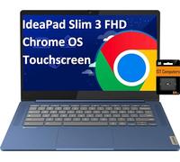 Lenovo IdeaPad Slim 3 Chromebook 14" Écran tactile FHD 8 cœurs MediaTek Kompanio 520, 4 Go de RAM, 128 Go (64 Go eMMC + 64 Go SD)), webcam, autonomie de batterie longue durée de 13,5 heures, carte IST