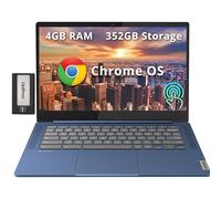 Lenovo IdeaPad Slim 3 Chromebook 14" FHD Écran tactile, MediaTek Kompanio 520, 4 Go LPDDR4X, 352 Go de stockage (64 Go eMMC + station d'accueil 288 Go), webcam, WiFi 6, Chrome OS, bleu abysse