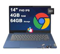 Lenovo IdeaPad Slim 3 Chromebook Laptop 14" FHD Touch (100 % sRGB) MediaTek 8 cœurs Kompanio 520 4 Go de RAM 64 Go de stockage Caméra de confidentialité Type-C Autonomie de la batterie 13,5 heures