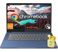 Lenovo IdeaPad Slim 3 Chromebook Ordinateur portable avec écran tactile FHD 14" pour les entreprises et les étudiants, MediaTek Kompanio 520, Chrome OS, 4 Go de RAM, 64 Go eMMC, écouteurs NLY, bleu