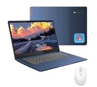 Lenovo IdeaPad Slim-3 Chromebook Ordinateur portable - Écran tactile FHD de 14 po pour étudiants et entreprises, MediaTek 520 (8 cœurs), 4 Go de RAM, 64 Go eMMC, 128 Go Micro SD, 13,5 H d'autonomie,