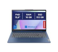 Lenovo IdeaPad Slim 3 Gen 8 Ordinateur Portable 15,6" FHD Intel Core i7-13620H, Intel UHD Graphics, RAM 16 Go, SSD 512 Go, Wi-FI 6, Windows 11 Home Clavier QWERTY Espagnol, Abyssblau