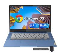 Lenovo IP Slim 3 Chromebook FHD 14", MediaTek Kompanio 520, 4 Go de RAM, 224 Go de stockage (64 Go eMMC + station d'accueil 160 Go), webcam HD, Wi-Fi 6, longue durée de vie, Chrome OS, bleu abysse
