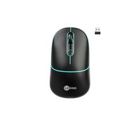 Lenovo lecoo WS210 Souris optique double mode RVB 2,4 GHz WiFi+ Bluetooth pour droitiers et gauchers Compatible avec Windows, Linux et Mac 1600 DPI 6 touches de charge silencieuse et compacte Noir