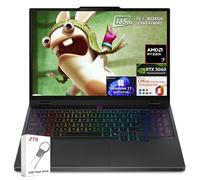 Lenovo Legion 5 Ordinateur portable de jeu, 15,1" OLED WQXGA 165 Hz, AMD Ryzen 7 260, RTX 5060, 32 Go DDR5 1 To SSD, KB rétroéclairé, WiFi7, Win11Pro avec licence Office à vie, noir, clé USB de 2 To
