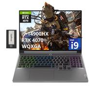 Lenovo Legion 5 Ordinateur portable de jeu 16" WQXGA 165 Hz, Intel i9-14900HX, 64 Go DDR5, SSD PCIe 4 To, NVIDIA GeForce RTX 4070 8 Go GDDR6, clavier rétroéclairé RVB, Wi-Fi 6E, Windows 11, gris