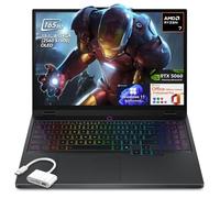 Lenovo Legion 5 Ordinateur portable de jeu OLED WQXGA 165 Hz, AMD Ryzen 7 260 8 cœurs, 16 Go DDR5 512 Go SSD, RTX 5060, KB rétroéclairé, WiFi7, Win11 Pro Office Licence à vie, Noir éclipse, avec hub