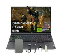 Lenovo Legion 5 Pro Ordinateur portable de jeu 16" WQXGA 165 Hz, AMD Ryzen 7-5800H, 16 Go de RAM, SSD PCIe 1 To, clavier rétroéclairé RVB 4 zones, webcam HD, Win 11 Home, noir, station d'accueil de
