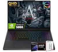 Lenovo Legion 5 QHD Ordinateur portable de jeu, écran WQXGA de 15", AMD Ryzen 7-260 (> Intel i9-13905H), NVIDIA GeForce RTX 5060 8 Go GDDR7, WiFi 7, 24 zones RVB rétroéclairé, Win11 PRO, W/PSD 128 Go