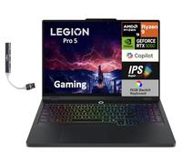 Lenovo Legion Pro 5 Copilot+ Ordinateur portable de jeu alimenté par l'IA 16" 240 Hz IPS WQXGA (2560 x 1600) (AMD Ryzen 9 8945HX, GeForce RTX 5060 8 Go, 64 Go DDR5, 4 To SSD, 24 zones RGB KB, Win11Pro