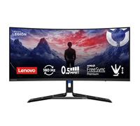 Lenovo Legion R34w-30 - Écran Gaming de 34" Incurvé avec Eyesafe (WQHD, VA, 180Hz, 0.5ms, HDMI+DP, Cable DP, AMD FreeSync, Haut-parleurs) Réglage en Inclinaison - Noir