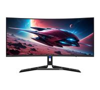 Lenovo Legion R34w-30 - Écran LED - jeux - incurvé - 34" - 3440 x 1440 @ 180 Hz - VA - 350 cd/m² - 3000:1 - HDR10 - 0.5 ms - 2xHDMI, DisplayPort - haut-parleurs - noir corbeau