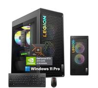 Lenovo Legion Tower 5 Ordinateur de bureau, Windows 11 Pro, AMD Ryzen 7700 PC, NVIDIA RTX 4070 Super 12 Go GDDR6X, 32 Go DDR5, 2 To SSD, Wi-Fi 6E, Bluetooth 5.3, souris et clavier USB noirs