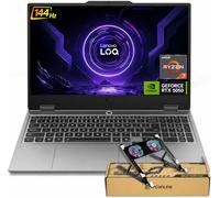 Lenovo LOQ AMD Ryzen 7 250 RTX 5050 Ordinateur portable de jeu, 64 Go DDR5 | 15,6" FHD 144Hz, clavier rétroéclairé, pavé numérique, Ethernet, Wi-Fi 6, ensemble avec refroidisseur pour ordinateur