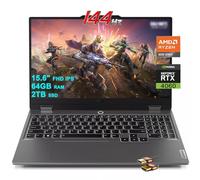 Lenovo LOQ Gaming Laptop 15,6" FHD IPS 144Hz AMD Zen4 Octa-core Ryzen 7 8845HS (Beat i7-12700H) 64 Go de RAM 2 To SSD GeForce RTX 4060 8 Go Graphique Rétroéclairé Nahimic Rapid Charge Pro Win11 Gris +