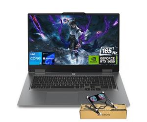 Lenovo LOQ RTX 5050 AI Gaming PC 17,3" FHD 165 Hz, Intel Core i5-13450HX, 32 Go de RAM DDR5, SSD de 1 To, KB rétroéclairé, ensemble avec radiateur pliable PCO pour ordinateur portable, refroidisseur