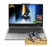 Lenovo LOQ RTX 5050 Ordinateur portable de jeu, 15,6 po FHD 144 Hz, AMD Ryzen 7 250, 32 Go de RAM DDR5, SSD 1 To, clavier rétroéclairé, RJ-45, Wi-Fi 6, ensemble avec refroidisseur pour ordinateur
