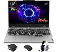 Lenovo LOQ RTX 5060 Ordinateur portable de jeu, écran FHD 144 Hz NVIDIA G-Sync, AMD Ryzen 7 250, NVIDIA GeForce RTX 5060, 16 Go de RAM DDR5, 512 Go SSD, appareil photo 5 MP, Ethernet (RJ45), KB