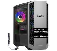 Lenovo LOQ Tour PC de bureau (AMD Ryzen 7 8745HX, GeForce RTX 5060 8 Go GDDR7, 32 Go DDR5, SSD PCIe 1 To, ventilateurs RVB, bloc d'alimentation 500 W, WiFi 6, Bluetooth 5.4, RJ-45, Win 11 Pro) avec