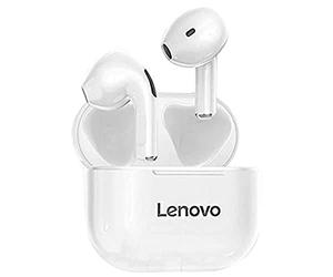 Lenovo LP40 TWS Écouteurs sans fil Bluetooth avec contrôle tactile, écouteurs de sport pour téléphone Android, stéréo, blanc