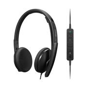 Lenovo - Micro-casque - sur-oreille - filaire - USB-C - noir - certifié Zoom