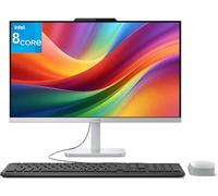 Lenovo Ordinateur de bureau FHD tout-en-un 24, 16 Go de RAM DDR4, 512 Go PCIe SSD, processeur Intel 8 cœurs i3-N305 (Beat i5-1140G7), AIO 23,8" pour bureau à domicile, WiFi 6, Bluetooth 5.2, noir