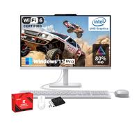 Lenovo Ordinateur de bureau tout-en-un 23,8" - Écran IPS FHD, carte graphique Intel UHD, Wi-Fi 6, clavier et souris filaires, pour étudiants en affaires, Windows 11 Pro, 16 Go de RAM, 512 Go SSD