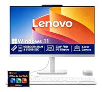 Lenovo Ordinateur de bureau tout-en-un 61 cm | Intel Core i3-N305 (8 cœurs, Beat i5-1140G7) | 16 Go de RAM, 512 Go SSD + 512 Go Ext | WiFi 6 | Graphiques UHD | Superbe écran IPS FHD, bureau 365 à vie