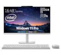 Lenovo Ordinateur de bureau tout-en-un avec processeur Intel ultra rapide à 4 cœurs | Écran Full HD de 24 po | 16 Go de RAM, SSD PCIe 512 Go | Wi-Fi 6 | Bluetooth | USB, port Ethernet | Windows 11 |