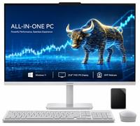 Lenovo Ordinateur de bureau tout-en-un, processeur Intel ultra rapide à 4 cœurs, écran FHD 24", 8 Go de RAM, SSD PCIe 256 Go embarqué plus disque dur externe 512 Go | Wi-Fi 6 | Bluetooth | RJ-45 |