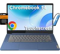 Lenovo Ordinateur portable Chromebook 14 (écran tactile FHD de 14", processeur 8 cœurs 2,0 GHz, 4 Go de RAM, 192 Go (64 Go eMMC + carte SD 128 Go)), concentrateur IST, anti-reflets, webcam, batterie