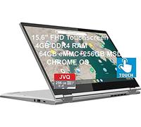 Lenovo Ordinateur portable Chromebook C340 15,6" FHD 2 en 1, processeur Intel i3 (jusqu'à 3,4 GHz), 4 Go de RAM, 320 Go d'espace (64 Go eMMC + 256 Go MSD), USB-C, Wi-Fi, Bluetooth, webcam, Chrome OS,