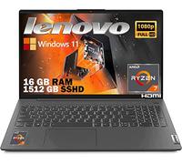 Lenovo Ordinateur portable Cpu Ryzen 7 5700U 8, RAM 16 Go, SSD+HD M.2 1512 Go, écran 15,6" Full HD, clavier italien, 4 USB, Win 11 Pro, souris offerte