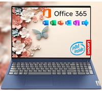 Lenovo Ordinateur portable IdeaPad 1 15,6" | 8 Go de RAM | Double stockage : SSD 256 Go + 128 Go eMMC | Wi-Fi 6 | USB-C | Microsoft Office 365 d'un an | Intel Dual-Core | Écran HD | Windows 11 | Avec