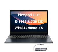 Lenovo Ordinateur portable IdeaPad 15 (15,6 po FHD anti-reflet, Intel 10-Core i5-1235U (> i7-1195G7), 16 Go de RAM, 512 Go SSD, cadre étroit, webcam, batterie longue durée, Wi-Fi 6, concentrateur IST