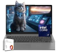 Lenovo Ordinateur portable IdeaPad 15.6 FHD avec licence Microsoft Office à vie, Intel Core i7 alimenté par IA, longue durée de vie, Ko rétroéclairé, lecteur d'empreintes digitales, avec WOWPC, Win 11