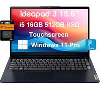 Lenovo Ordinateur portable IdeaPad 3 3i (écran tactile FHD de 15,6 po, Intel Core i5-1155G7, 16 Go de RAM, 512 Go SSD) cadre étroit, webcam, batterie longue durée de vie de 12 heures, Wi-Fi 6, IST SD,