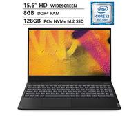 Lenovo Ordinateur portable Ideapad S340, écran HD à cadre étroit de 15,6", processeur Intel Core i3-8145U, 8 Go de RAM DDR4, SSD PCIe NVMe M.2 de 128 Go, Wi-Fi, HDMI, Webcam, Windows 10 Home (Onyx