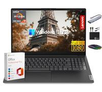 Lenovo Ordinateur portable professionnel V15 Premium, écran FHD de 15,6", MS Office à vie, AMD Ryzen 7 7730U, RAM 40 Go, stockage de 2,5 To (SSD 2 To + extension 500 Go), Wi-Fi 6, RJ-45 NumPad
