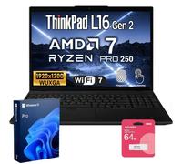 Lenovo Ordinateur portable ThinkPad L16, FHD+ Touch, AMD Ryzen 7 Pro 250,16 | Clavier numérique rétroéclairé et numérique, lecteur d'empreintes digitales, Thunderbolt 4, longue durée de vie, Wi-Fi 7