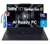 Lenovo Ordinateur portable ThinkPad X1 Carbon Gen 12 (écran tactile FHD+ 14", Intel Core Ultra 7 155U, DDR5 32 Go 6400 MHz, SSD 4 To), rétroéclairé, FP, webcam infrarouge, Thunderbolt 4, garantie 3