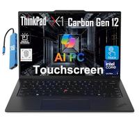 Lenovo Ordinateur portable ThinkPad X1 Carbon Gen 12 (écran tactile FHD+ 14", Intel Core Ultra 7 165U vPro, 32 Go LPDDR5x-6400 MHz, SSD 1 To), PC AI, rétroéclairé, FP, concentrateur IST, webcam 1080p,