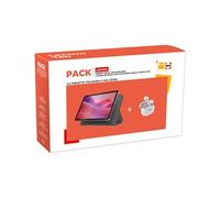 Pack Tablette Tactile Lenovo Tab 10,1" 64 Go Gris Luna + Coque de protection Gris + Écouteurs sans fil Lenovo E310 Blanc