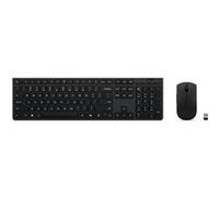 Lenovo Professional - Ensemble clavier et souris - full size - sans fil - Bluetooth, 2.4 GHz - QWERTZ - Allemand - gris - boîtier marron