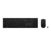 Lenovo Professional - Ensemble clavier et souris - sans fil - 2.4 GHz, Bluetooth - QWERTY - Anglais US - gris - boîtier marron