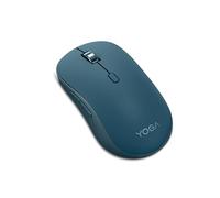 Lenovo Souris Bluetooth silencieuse de yoga, 3 niveaux de réglage DPI, autonomie de la batterie de 36 mois, Bluetooth 5.3, 3 appareils, silencieux, boutons programmables, finition lisse, bleu sarcelle