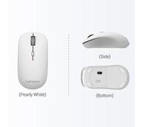 Lenovo-Souris sans fil silencieuse,2.4G,portable,mobile,optique,bureau,réglable,ug I recyclfor Notebook,PC,ordinateur portable - Type White M25